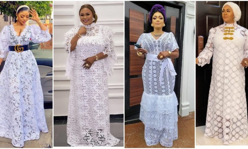 40+ Amazing White Lace Dresses Available for Owambe Parties