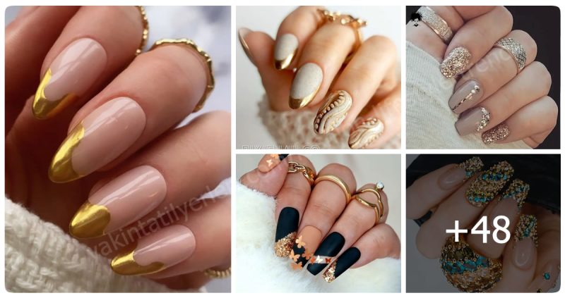 48+ Beautiful Gold Nails To Bring Elegance To Your Outfits