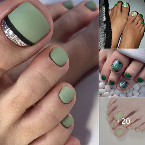 Be Bold with Green Toe Nails – Make a Statement!