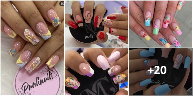 Nails with Drawings 60+ Unmissable Ideas ❤💚💙🧡💛💜💟😉