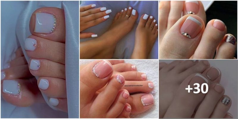Beautiful French Pedicure +30 Images of this pedicure. 👣💯