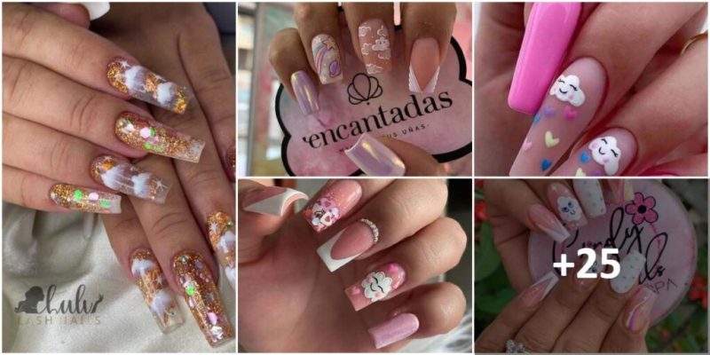 Nails with Beautiful and Delicate Clouds Designs to Look on your Hands
