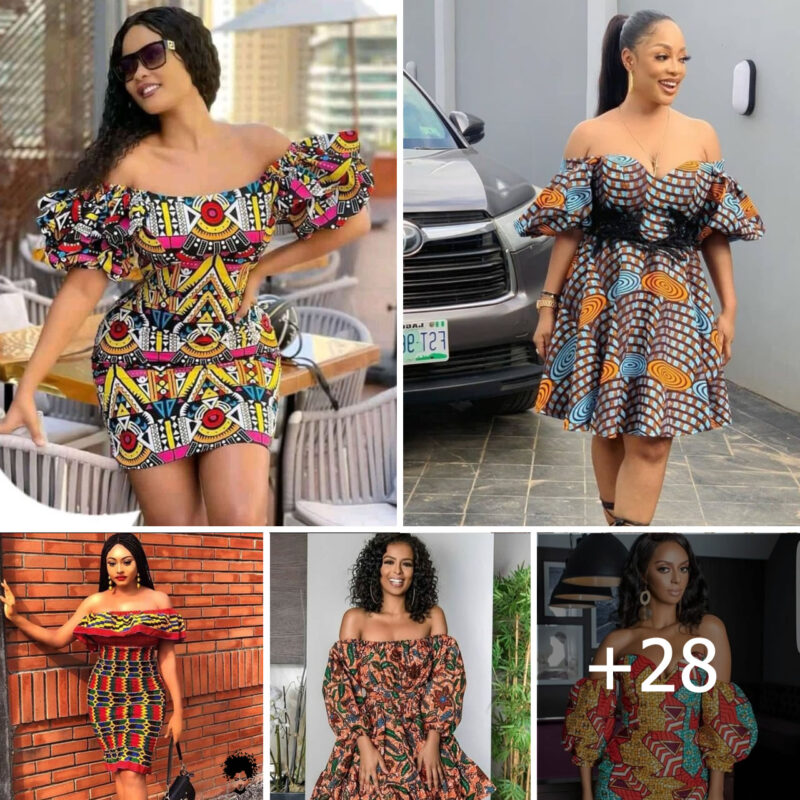 Trendy Off Shoulder Ankara Short Dress Styles Inspiration.