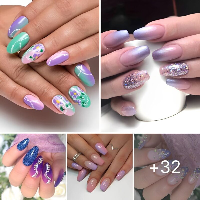 32 Stunning Purple Ombré Nail Design Ideas