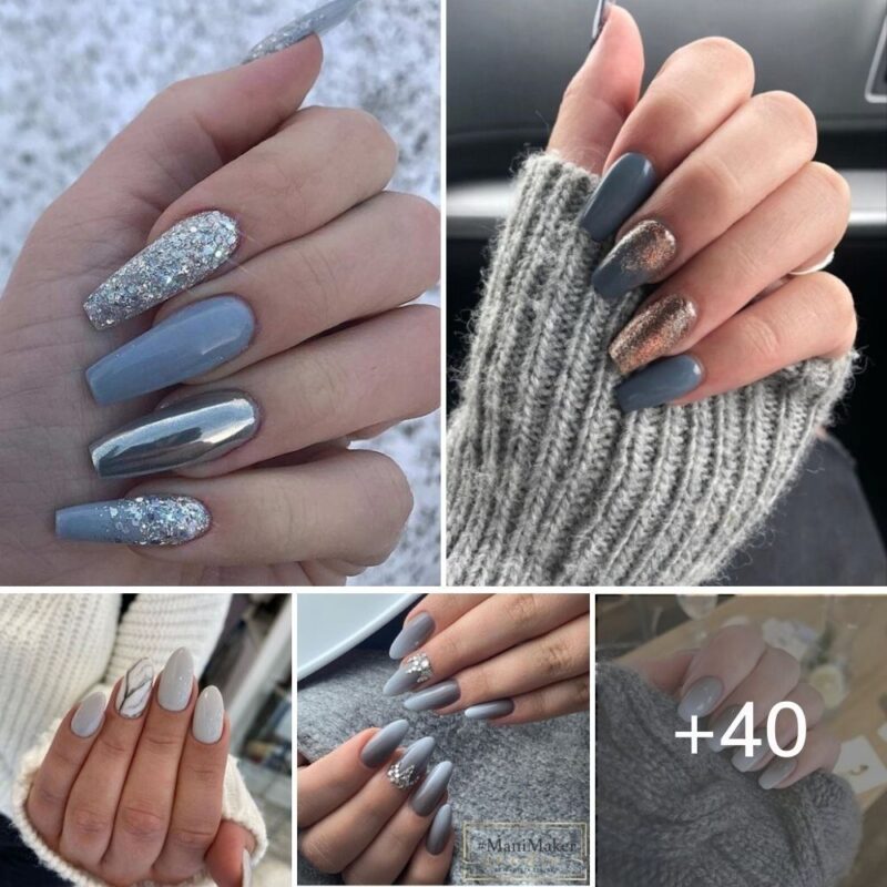 40+ Examples Of Grey & Silver Nails For A Cool Manicure