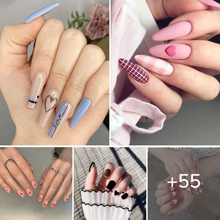 55+ Heart Nails Designs For A Sleek Manicure