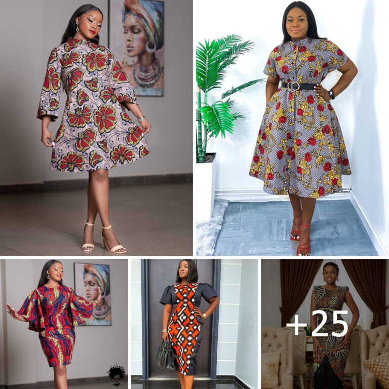 25 Fascinating Ankara Short Dress Styles For Stylish Wives And Female Bosses.