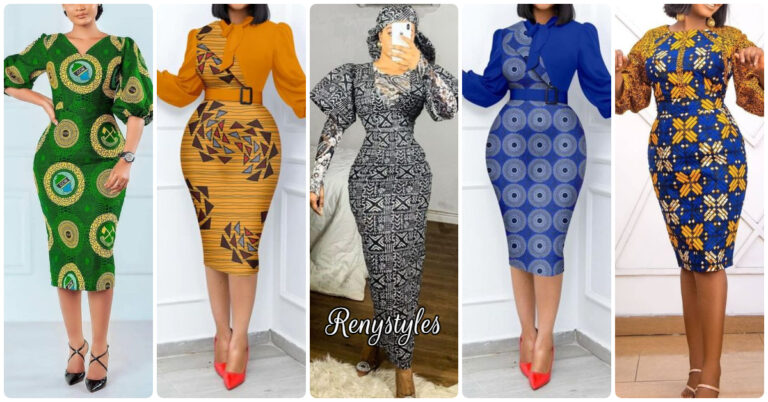 Latest and Smart Pencil Ankara Gown 2024
