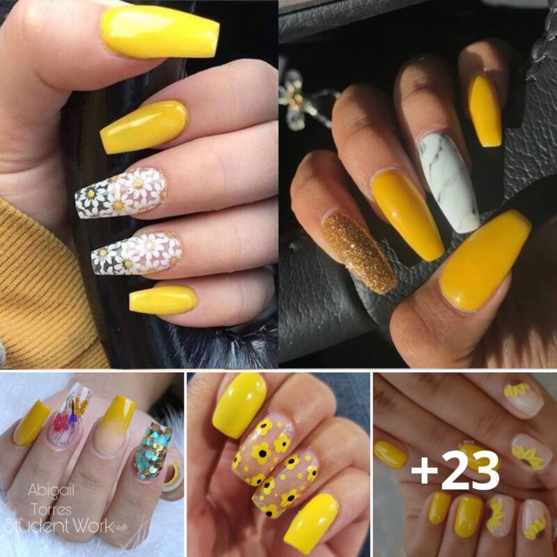 Bright Yellow Nail Designs To Shine Like A Diamond