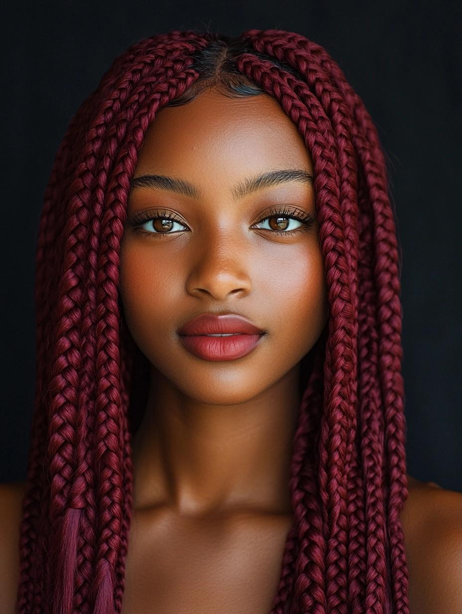 Bold and Trendy Burgundy Box Braids Ideas for Every Hair Type and Style