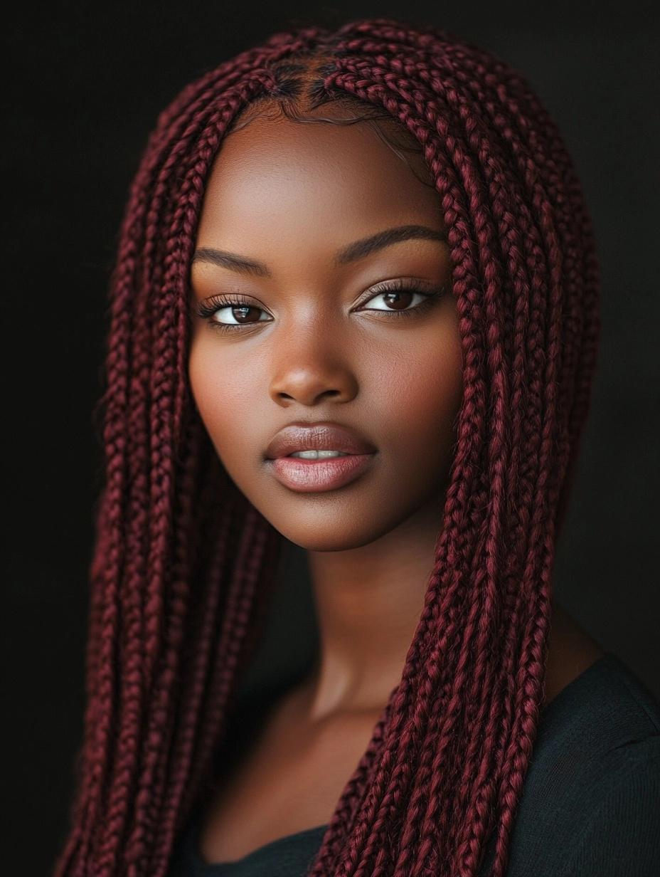 Bold and Trendy Burgundy Box Braids Ideas for Every Hair Type and Style
