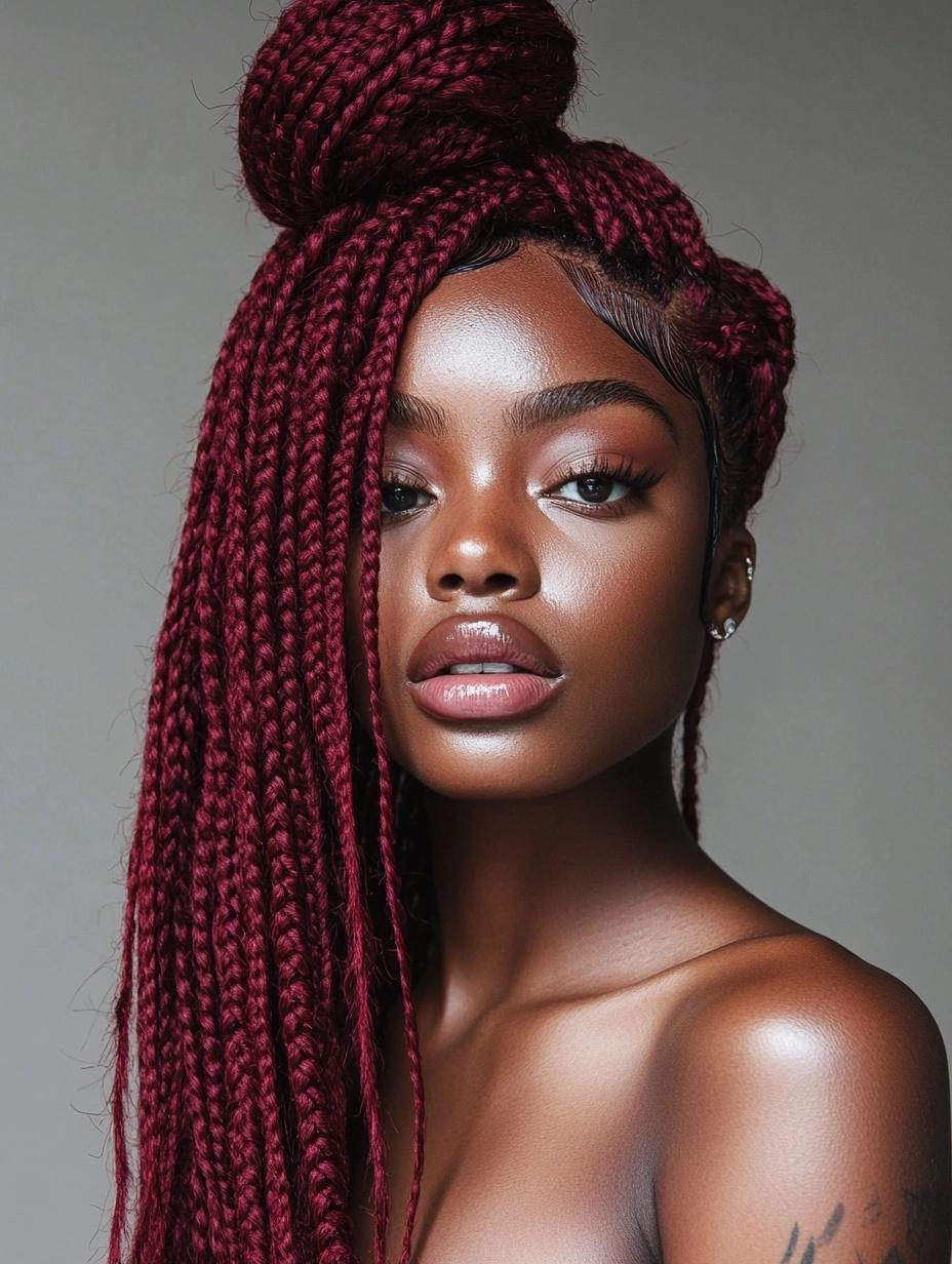 Bold and Trendy Burgundy Box Braids Ideas for Every Hair Type and Style