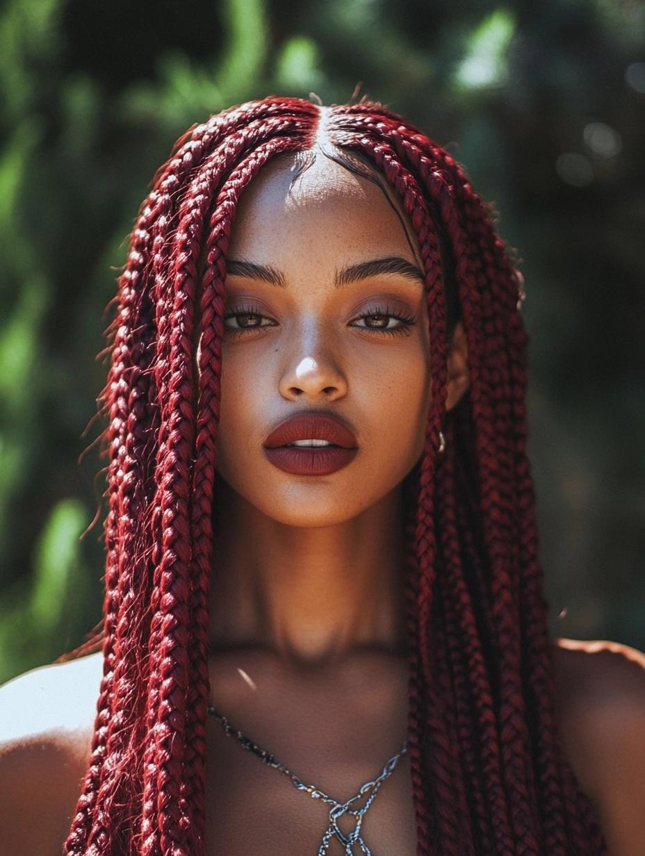 Bold and Trendy Burgundy Box Braids Ideas for Every Hair Type and Style