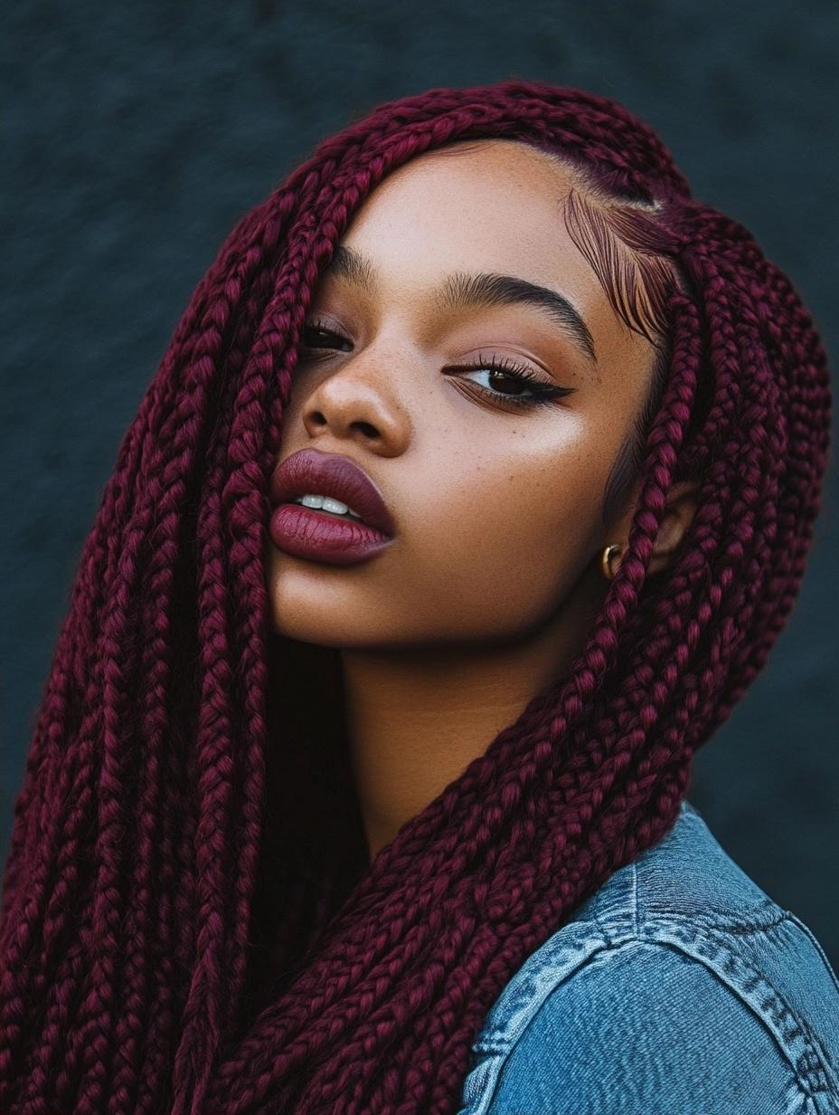 Bold and Trendy Burgundy Box Braids Ideas for Every Hair Type and Style