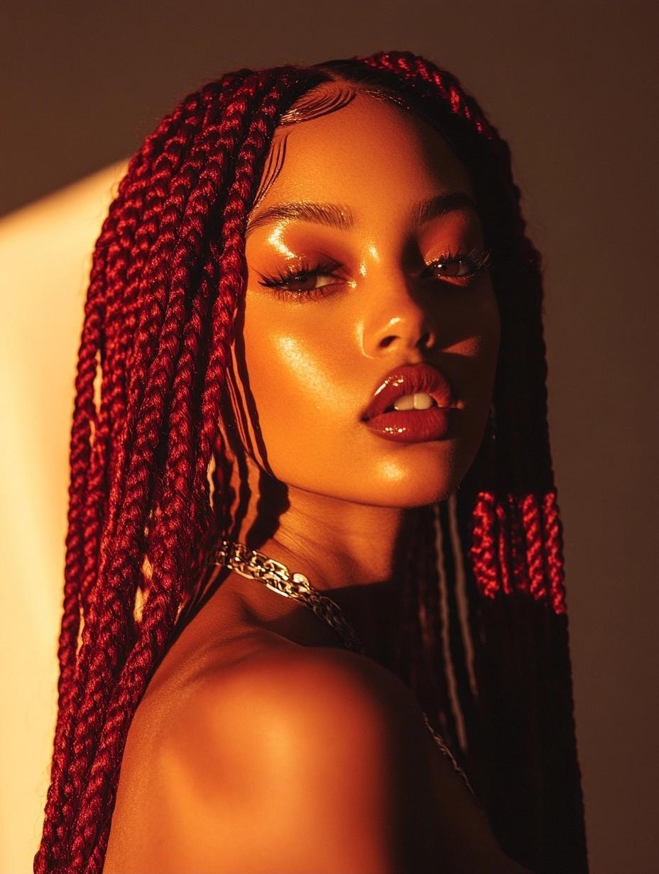 Bold and Trendy Burgundy Box Braids Ideas for Every Hair Type and Style