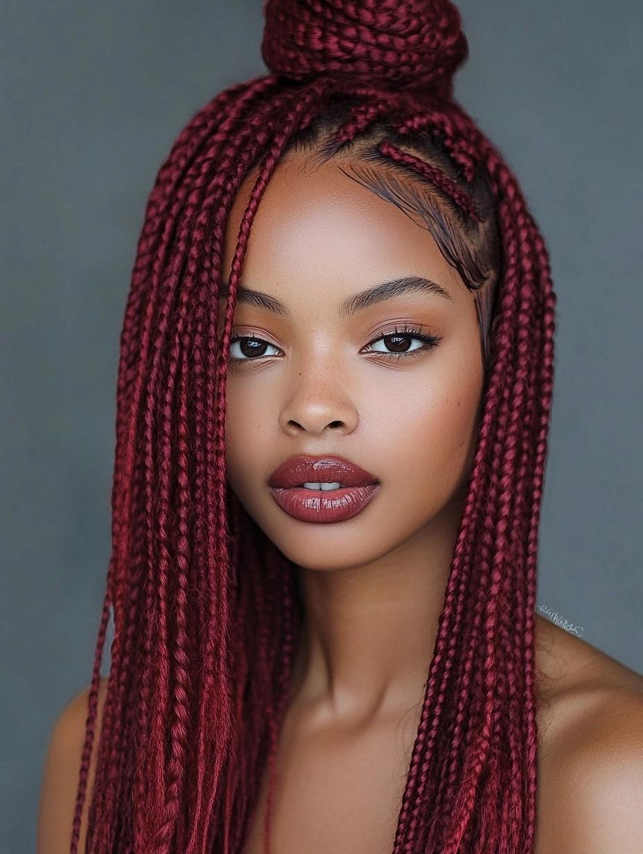 Bold and Trendy Burgundy Box Braids Ideas for Every Hair Type and Style