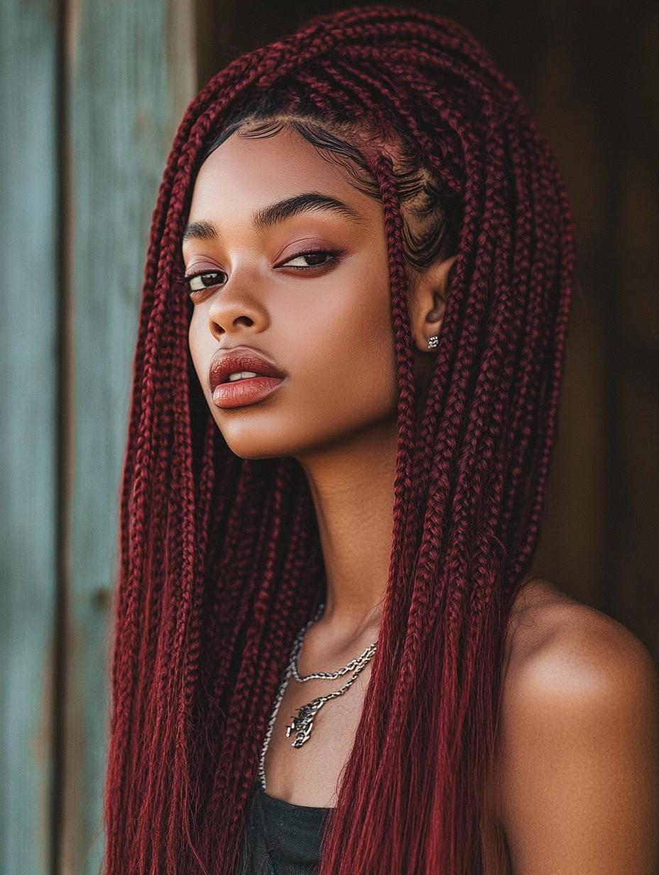 Bold and Trendy Burgundy Box Braids Ideas for Every Hair Type and Style