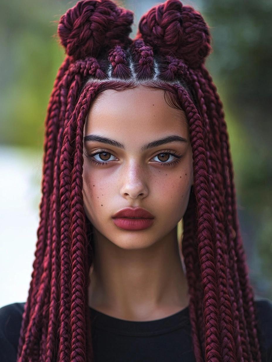 Bold and Trendy Burgundy Box Braids Ideas for Every Hair Type and Style