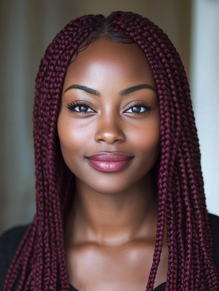 Bold and Trendy Burgundy Box Braids Ideas for Every Hair Type and Style