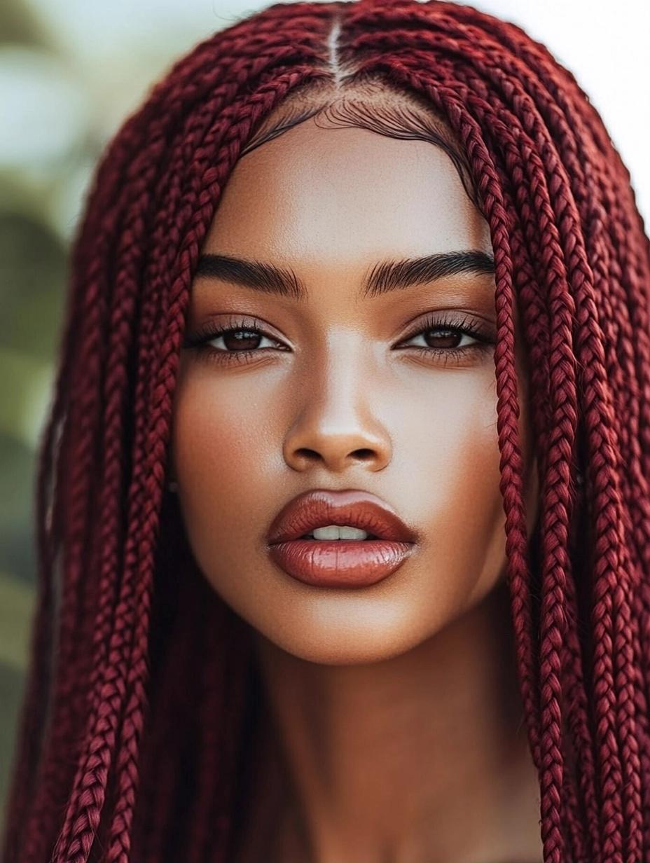 Bold and Trendy Burgundy Box Braids Ideas for Every Hair Type and Style