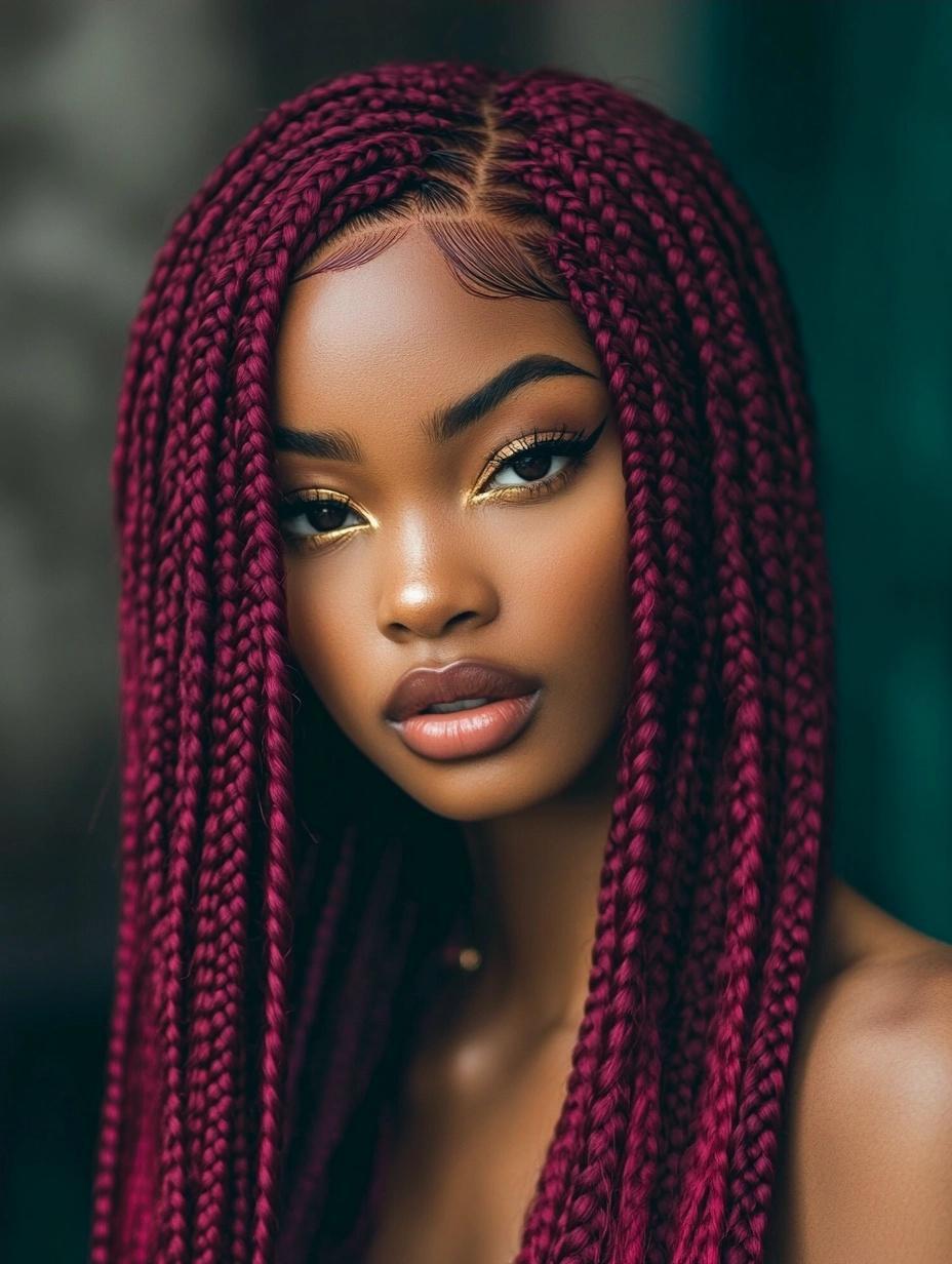 Bold and Trendy Burgundy Box Braids Ideas for Every Hair Type and Style