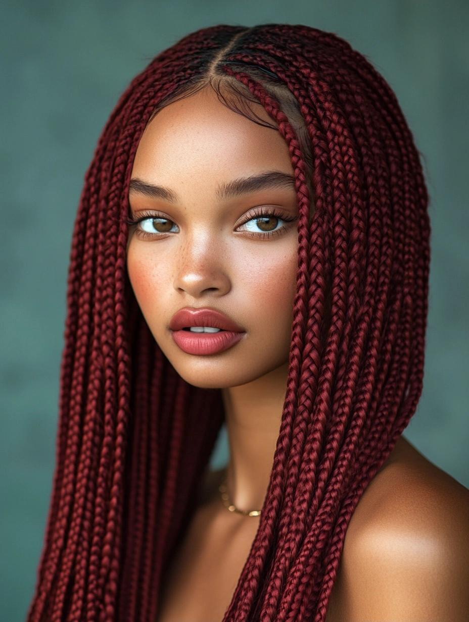 Bold and Trendy Burgundy Box Braids Ideas for Every Hair Type and Style