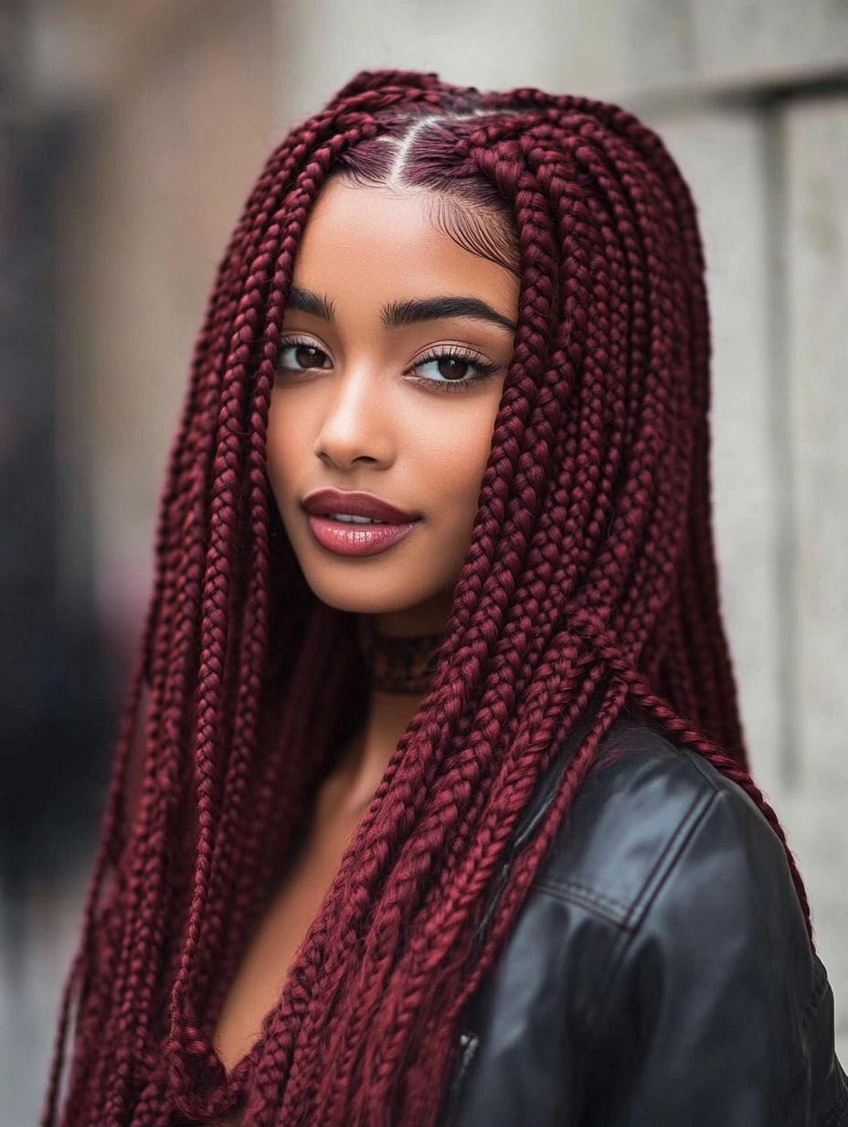 Bold and Trendy Burgundy Box Braids Ideas for Every Hair Type and Style