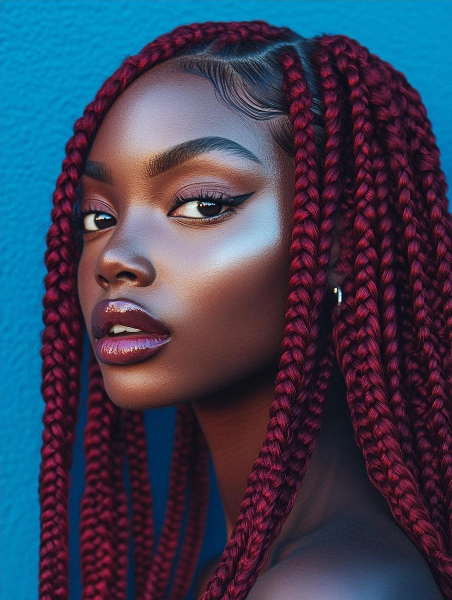 Bold and Trendy Burgundy Box Braids Ideas for Every Hair Type and Style