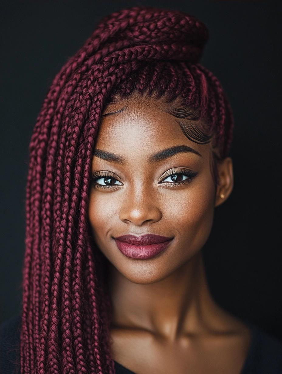 Bold and Trendy Burgundy Box Braids Ideas for Every Hair Type and Style