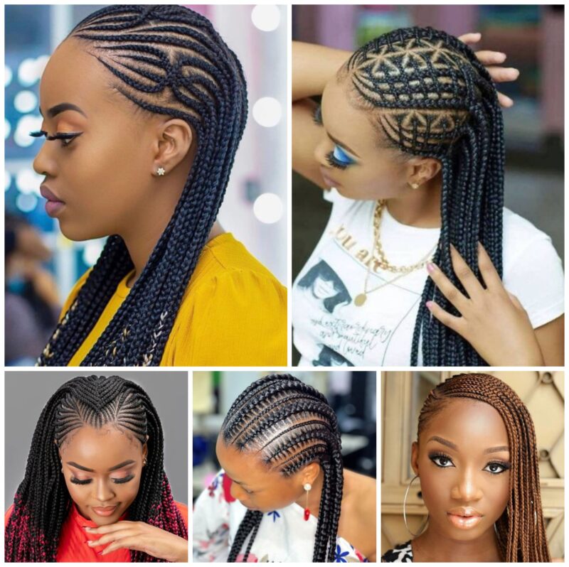 Beautiful cornrow braids featuring sleek, intricate patterns, perfect for a bold and stylish look.