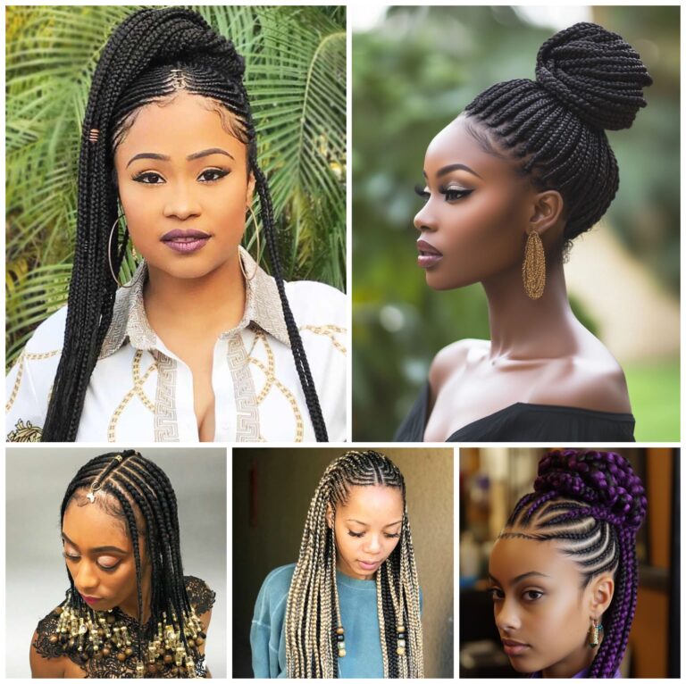 Chic Fulani braids, with beads and intricate cornrows for a stylish look.