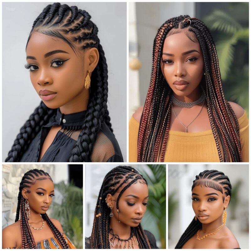 Chic and modern braided styles with subtle color accents, perfect for an effortless, trendy look.