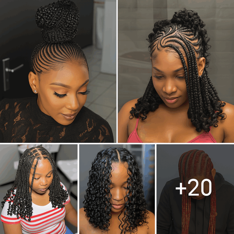 20 PHOTOS: Cornrow braid designs and Knotless braids styles ‎